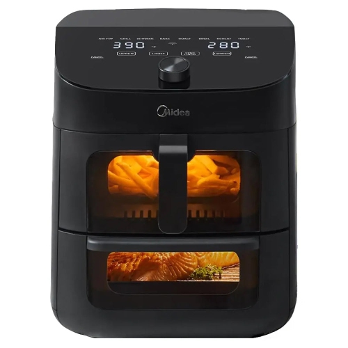 Refurbished Excellent- Midea Dual Basket Air Fryer Oven 11 Quart 8 in 1 Functions