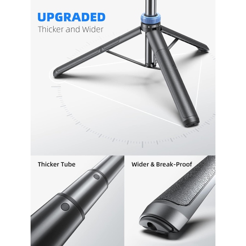 62" Tripod for iPhone, combining a selfie stick and phone tripod stand with remote. This extendable travel tripod is compatible with iPhone 14/13/12