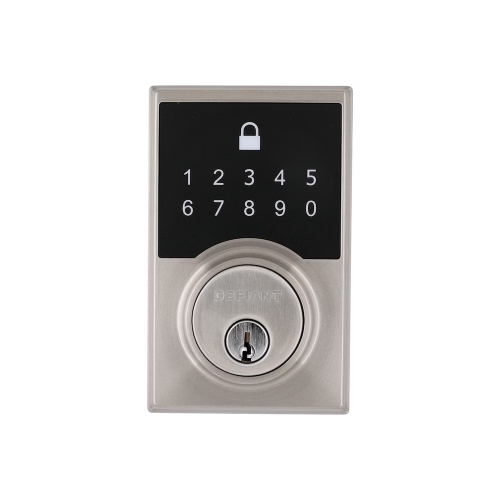 Defiant Square Satin Nickel Compact Touchpad Electronic Deadbolt