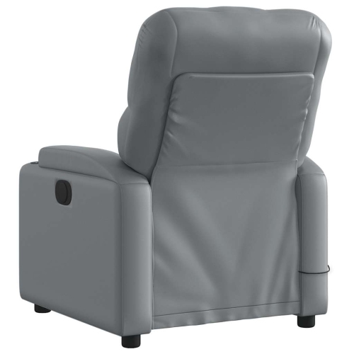 Fauteuil de massage électrique inclinable vidaXL en similicuir gris