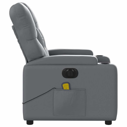 Fauteuil de massage électrique inclinable vidaXL en similicuir gris