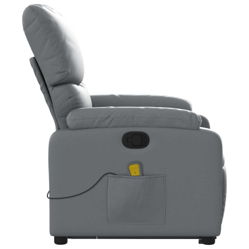 vidaXL Stand up Massage Recliner Chair Grey Faux Leather