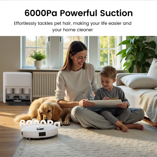 TUVACS Q10 Smart Robot Vacuum - Automatic Cleaning Self-Washing Station, Powerful 180 RPM Vacuum & Mop, AI Obstacle Avoidance, Long-Lasting Cleaning,