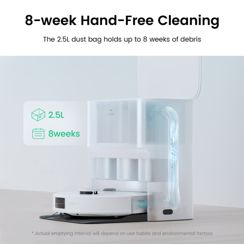 TUVACS Q10 Smart Robot Vacuum - Automatic Cleaning Self-Washing Station, Powerful 180 RPM Vacuum & Mop, AI Obstacle Avoidance, Long-Lasting Cleaning,