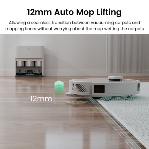 TUVACS Q10 Smart Robot Vacuum - Automatic Cleaning Self-Washing Station, Powerful 180 RPM Vacuum & Mop, AI Obstacle Avoidance, Long-Lasting Cleaning,