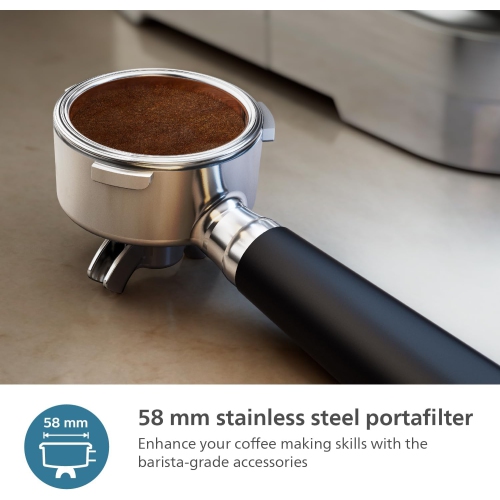 Machine à espresso semi-automatique Barista Brew de PHILIPS - Espresso simple et double + bouton Americano, contenant de grains de 250&nbsp;g, guide