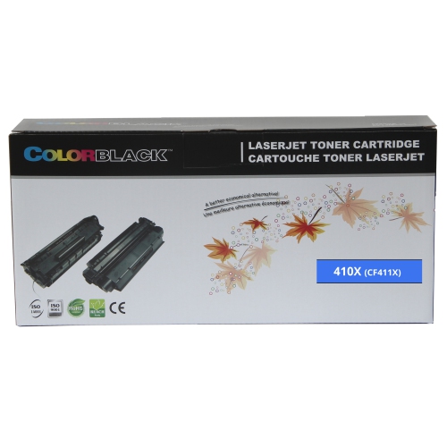 ColorBlack® Premium Remanufactured HP CF411X 410X Cyan Toner Cartridge with Chip, 5000 Page Yield