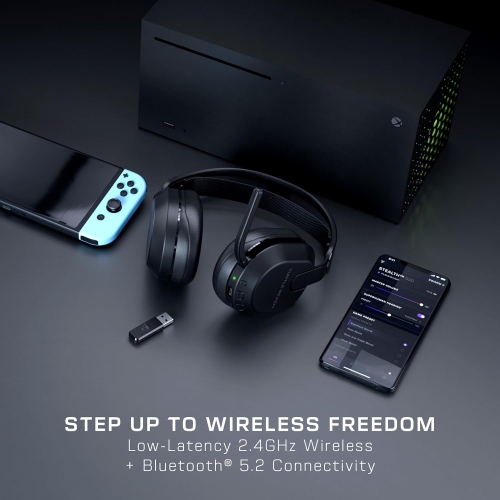 Wireless Gaming Headset works with Xbox Series X|S and Xbox One, PC, Switch, and mobile via Bluetooth. 40-hour battery life, memory foam cushions, an