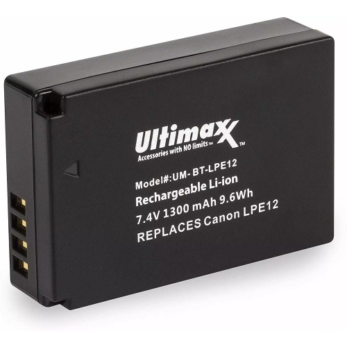 Batterie de remplacement ULTIMAXX pour Canon LPE12 - 1300 mAh