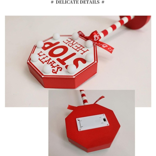 Décorations de Noël Affiche de poteau «&nbsp;Stop Here Here&nbsp;» avec lumières à DEL Décoration de table pour table de Noël intérieure Bureau à