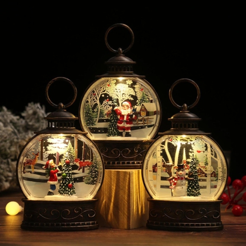 Christmas Decoration Storm Lantern Hand Gift Santa Claus Water Injection Portable Small Night Lamp Christmas Small Ornaments Dream Night Light