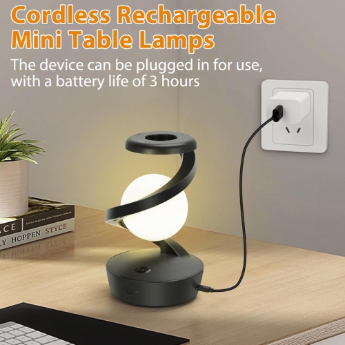 Cordless Rechargeable Mini Table Lamps, Small Bedside Lamp RGB Color Mood Light with 15W Wireless Charger, Battery Night Light for Nightstand Bedroom