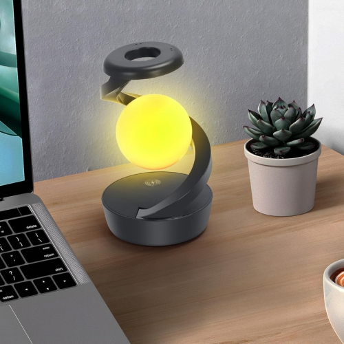 Cordless Rechargeable Mini Table Lamps, Small Bedside Lamp RGB Color Mood Light with 15W Wireless Charger, Battery Night Light for Nightstand Bedroom