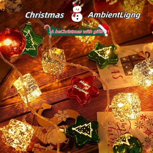 Star String Lights 19 FT 40 Led Lights, Christmas Tree Decor, Fairy Lights Battery/USB Operated Waterproof Indoor Outdoor Twinkle Christmas Lights