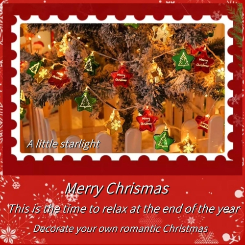 Star String Lights 19 FT 40 Led Lights, Christmas Tree Decor, Fairy Lights Battery/USB Operated Waterproof Indoor Outdoor Twinkle Christmas Lights