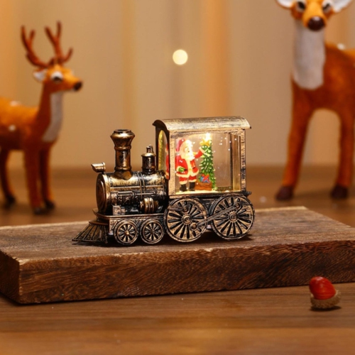 YOULIGHTS  Christmas Table Decorations Tabletop Decorativs Centerpiece Santa Train Snow Globe Night Light Xmas Office Home Shelf Mantel Fireplace