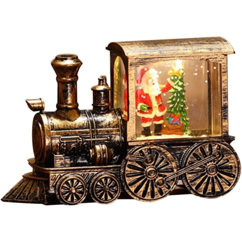 Christmas Table Decorations Tabletop Centerpiece for Christmas Santa Train Snow Globe Night Light Seasonal Winter Holiday Kitchen Dining Table Decor