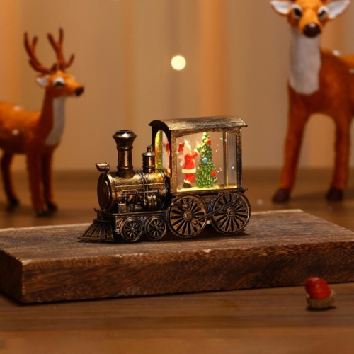 YOULIGHTS  Christmas Table Decorations Tabletop Centerpiece for Christmas Santa Train Snow Globe Night Light Seasonal Winter Holiday Kitchen Dining