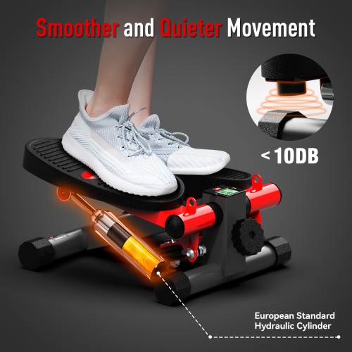 HARISON Mini Stepper for Home with Enhanced Resistance Bands, Stepper Machine for Home 330lbs, Stair Step Workout Machine with LCD Monitor for Fully