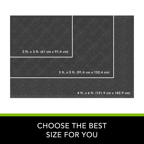 Apache Mills Textures Crosshatch Entrance Mat, 3-Feet by 5-Feet, Charcoal