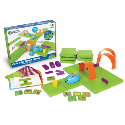 LEARNING RESOURCES  Code & Go Robot Mouse Activity Set - 83 Pieces, Ages 4+ Coding Robot for Kids, Stem Toys for Boys A