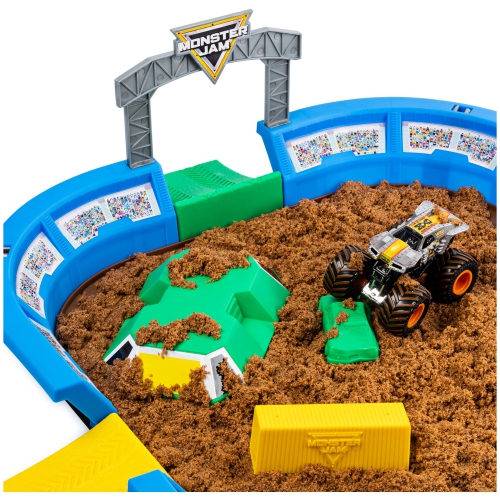 Monster Jam, Monster Dirt Arena 24-inch Playset with 2lbs of Monster Dirt and Exclusive 1:64 Scale Die-Cast Monster Ja..