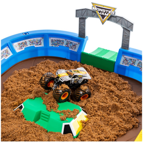 Monster Jam, Monster Dirt Arena 24-inch Playset with 2lbs of Monster Dirt and Exclusive 1:64 Scale Die-Cast Monster Ja..