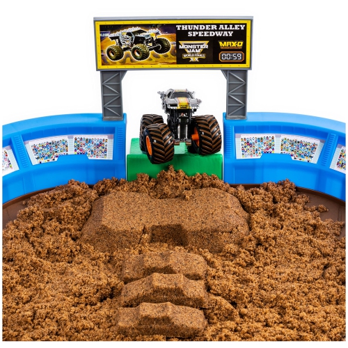 Monster Jam, Monster Dirt Arena 24-inch Playset with 2lbs of Monster Dirt and Exclusive 1:64 Scale Die-Cast Monster Ja..