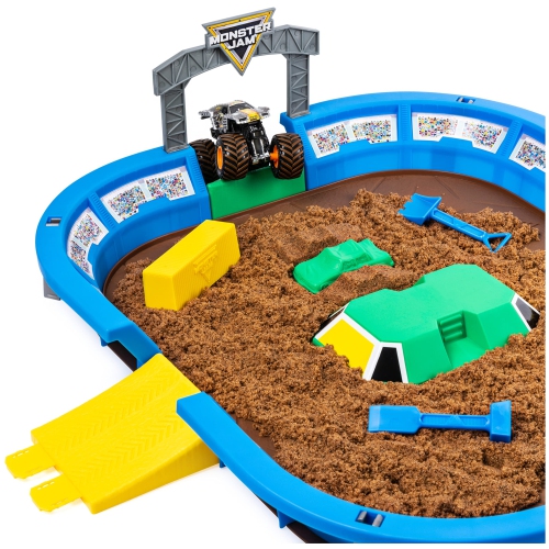 Monster Jam, Monster Dirt Arena 24-inch Playset with 2lbs of Monster Dirt and Exclusive 1:64 Scale Die-Cast Monster Ja..