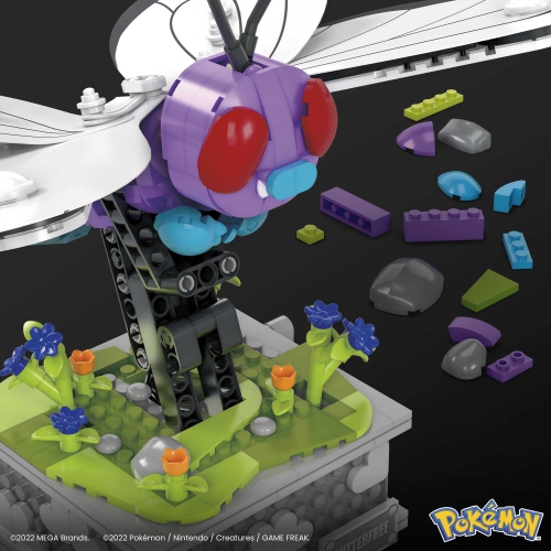 MEGA Pokémon, Motion Butterfree avec 605 pièces, 7&nbsp;po de hauteur, ailes mobiles, collection pour enfants ou adultes.