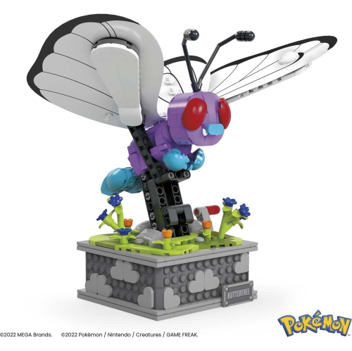 MEGA Pokémon, Motion Butterfree avec 605 pièces, 7&nbsp;po de hauteur, ailes mobiles, collection pour enfants ou adultes.