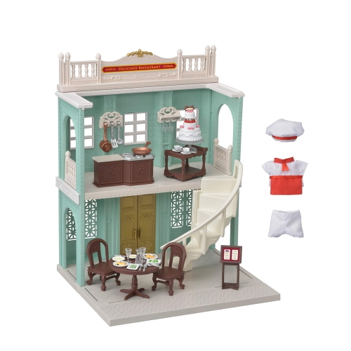 Ensemble de jeu Town Series Delicious Restaurant, maison de poupée mode avec meubles et accessoires de Calico Critters