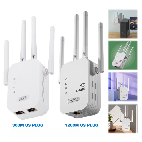 Amplificateur de signal Wi-Fi avec port WAN/LAN; Amplificateur de signal Wi-Fi bibande 2,4 GHz/5 GHz; 4 antennes pour petits bureaux à