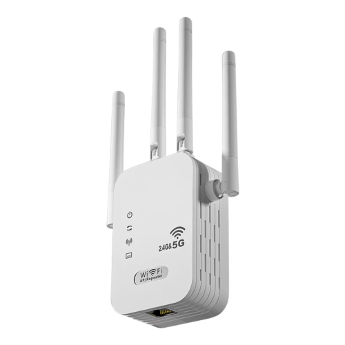 Wi-Fi Signal Booster with WAN/LAN Port Dual-Band 2.4GHz/5GHz WiFi Signal Amplifier 4 Antennas for Home Small Office