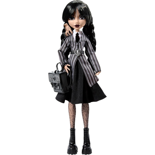 Monster High Wednesday Collectible Doll, Wednesday Addams in Nevermore Academy Uniform with Thing
