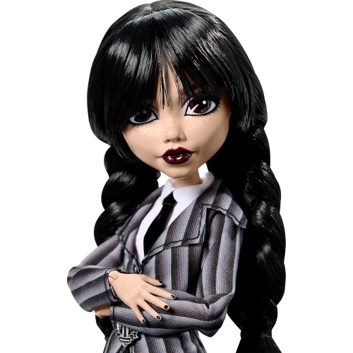 Monster High Wednesday Collectible Doll, Wednesday Addams in Nevermore Academy Uniform with Thing