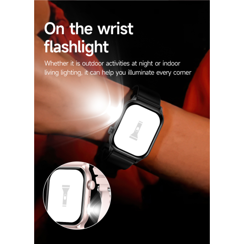 TUTT Smartwatch for Men Women 1.95” AMOLED Screen | Flashlight BT Call Health and Fitness Tracking | K8 Smart Watch
