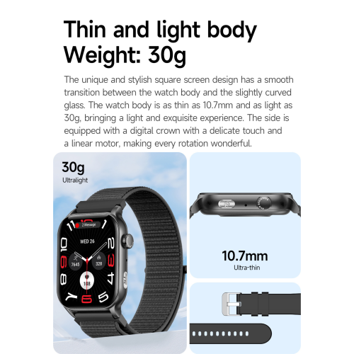 TUTT Smartwatch for Men Women 1.95” AMOLED Screen | Flashlight BT Call Health and Fitness Tracking | K8 Smart Watch