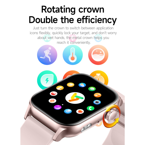 TUTT Smartwatch for Men Women 1.95” AMOLED Screen | Flashlight BT Call Health and Fitness Tracking | K8 Smart Watch