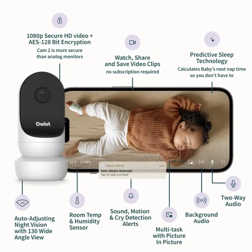 Owlet Cam 2 Smart Video Baby Monitor - White