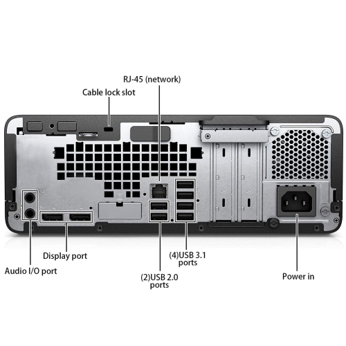 HP EliteDesk 800 G4 Small Form Factor Desktop - Intel Core i5-8500, 16GB Memory, 512GB SSD, Win 11 Pro by HP - Refurbished condition - Image 4