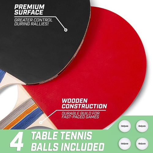 GoSports - Mid-Size Indoor/Outdoor Table Tennis Game Set - Red