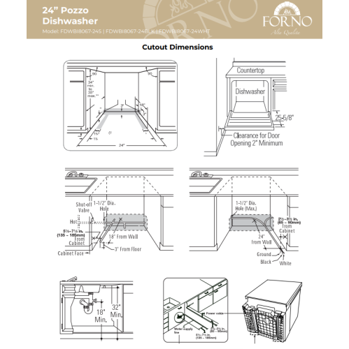Forno Polo 18" Dishwasher White