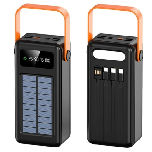 TUTT 60,000 mAh Solar Power Bank | Fast Charging | Built-In Cables | Flashlight | PowerBanks PD 22.5W Portable Phone Mobile Charger