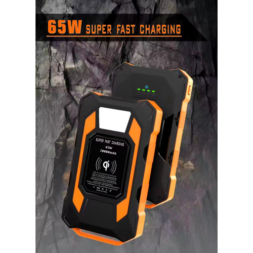 Chargeur portable robuste et portatif de 65 W 20&nbsp;000&nbsp;mAh de TUTT | Recharge sans fil Qi rapide | Lampe de poche d'urgence | Chargeur de
