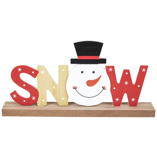 Wooden Snowman Tabletop Christmas Sign - 9.5"