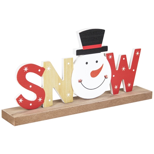 Wooden Snowman Tabletop Christmas Sign - 9.5"