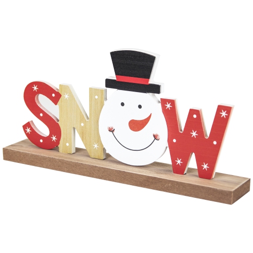 Wooden Snowman Tabletop Christmas Sign - 9.5"