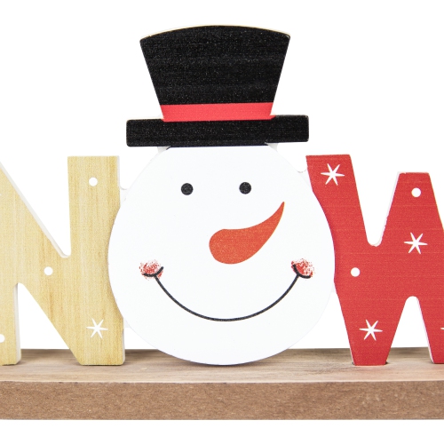 Wooden Snowman Tabletop Christmas Sign - 9.5"