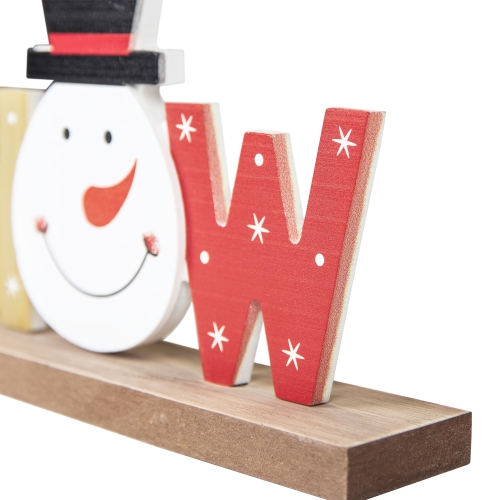 Wooden Snowman Tabletop Christmas Sign - 9.5"